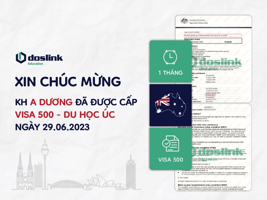 visa 500 du học Úc