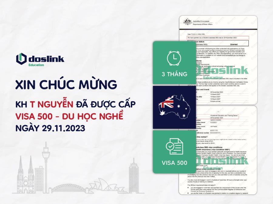 visa 500 du học nghề Úc